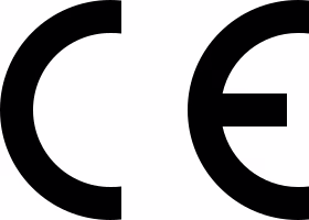 Black CE mark on a white background, representing the European Conformity symbol used to indicate products meet EU safety, health, and environmental protection requirements.